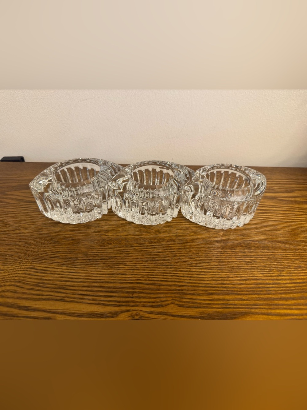 Vintage Mikasa Royal Suite Clear Crystal Votive Candle Holders - Set of 3